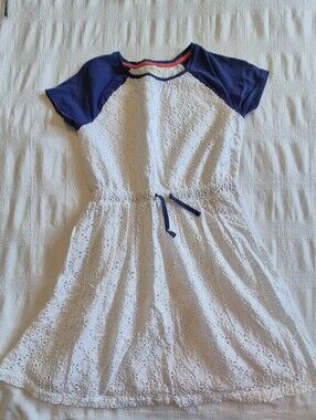Johnnie B Mini Boden girls 13-14 years white floral eyelet fully lined VGUC